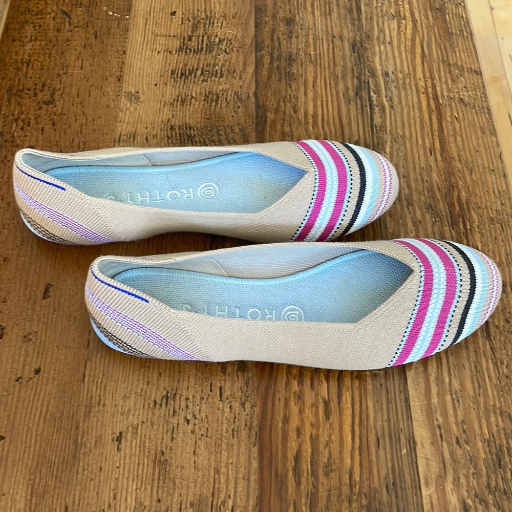 Rothy’s merino camel stripe flats